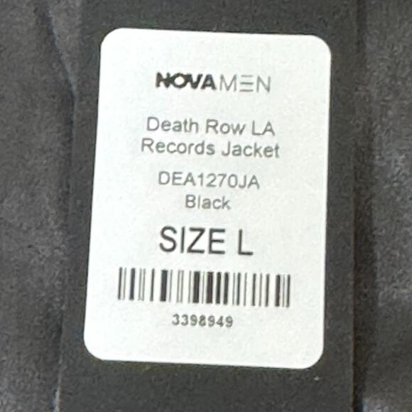 Death Row Records 1991 Jacket Size Large L Black Windbreaker LA HIP HOP Y2K Rap - Picture 5 of 13